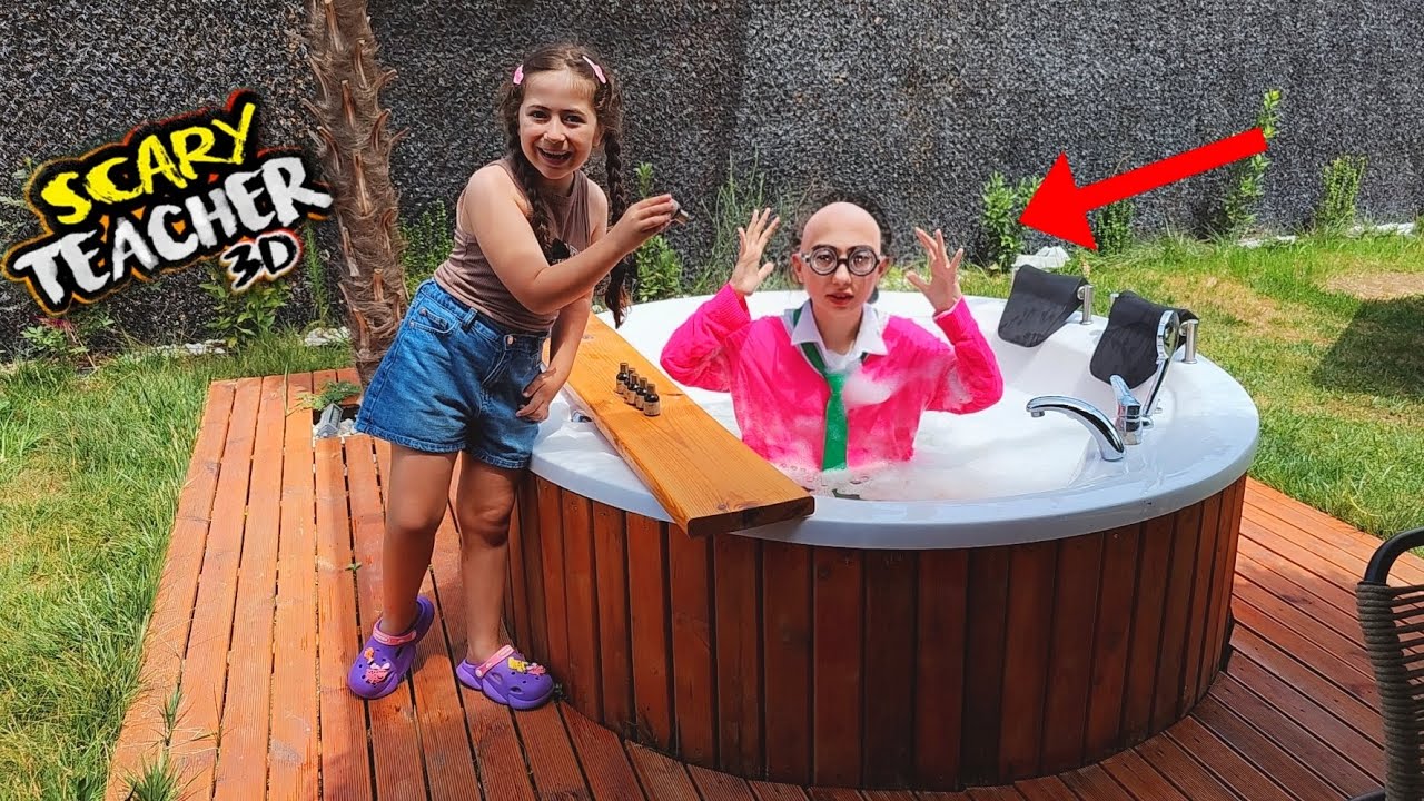 GERÇEK HAYATTA ESMA GİZLİCE SCARY TEACHER VİLLASINA GİRDİ !!  JAKUZİYE KELLİK TOZU DÖKTÜ NELER OLDU