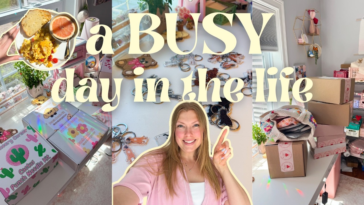 BUSY Day in My Life as a Small Business Owner | Packing Orders, Making Inventory & Content Creation
