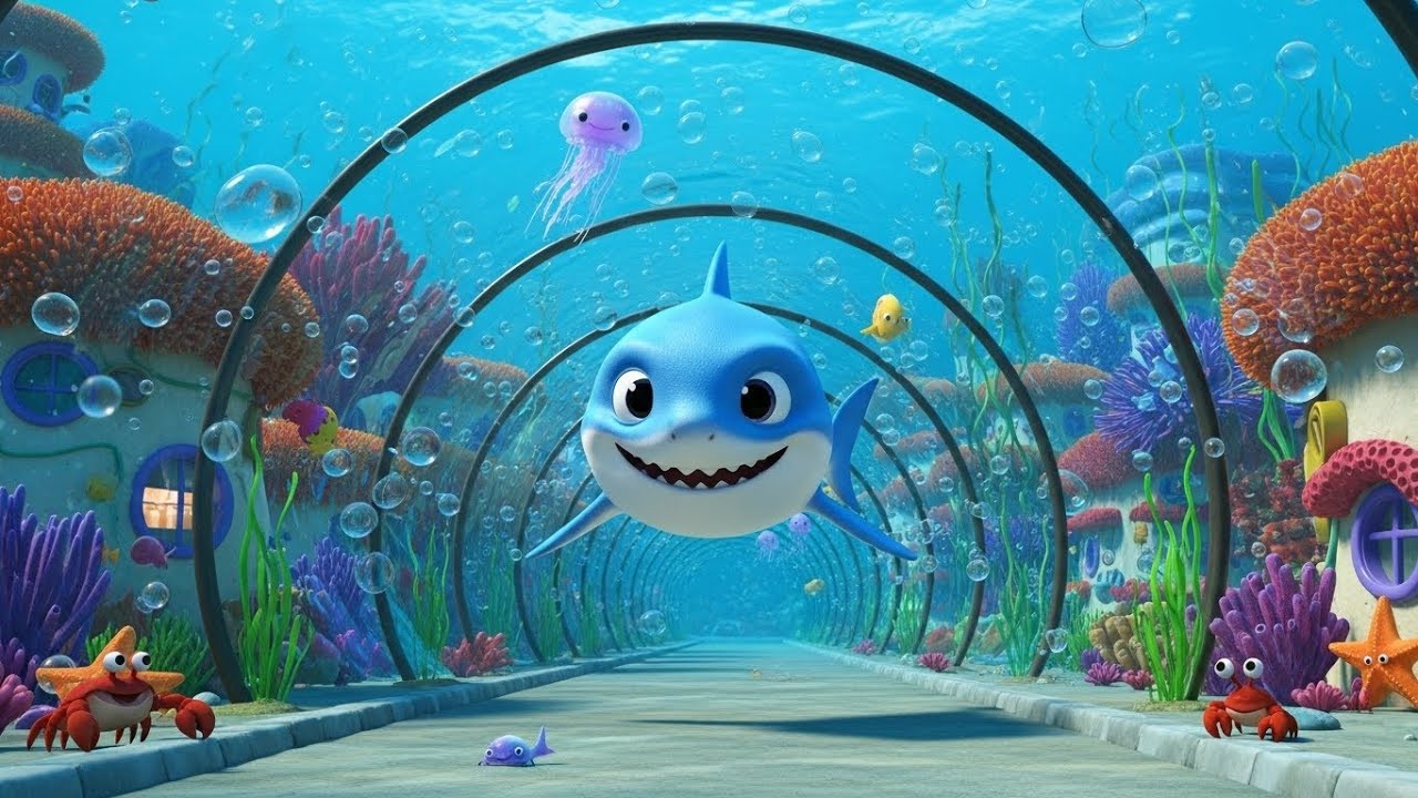 Baby Shark Swam Past Bubble Town | Fun Ocean Adventure Song for Kids | Nursery Rhymes & Baby Songs