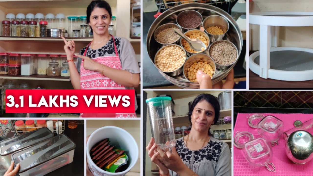 கிச்சனை சூப்பரா மாத்தியாச்சு😁 Kitchen Cleaning and Organizing Vlog| 15 Best Kitchen Organisers tamil