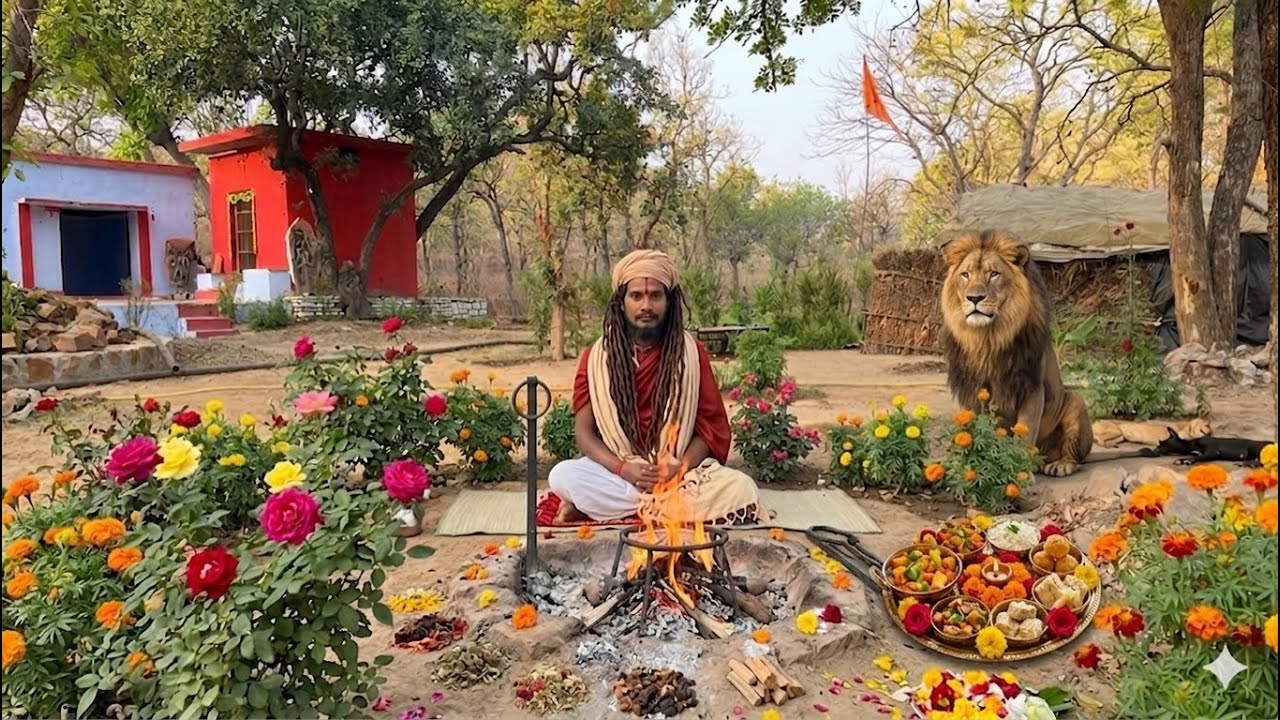 चित्रकूट के बाल संत ने बनाई सुंदर कुटिया जो फूलों से सजी हुई है करते हैं प्रभु राम की तपस्या