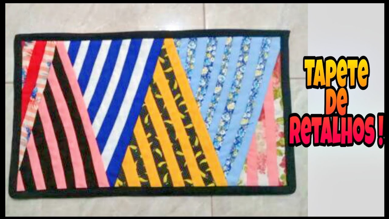 TAPETE DE RETALHOS/Com tiras de 4cm (usei Oxford tricoline e gorgurinho!!!