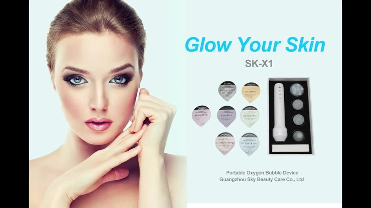 SkyBeauty Oxygen Bubble Facial Device with Pod Gel Kit Demo- Custom Wholesale