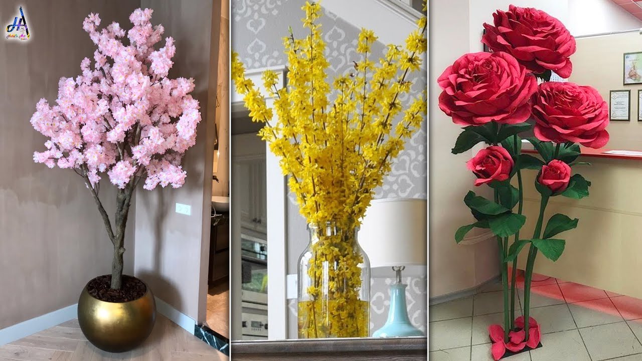 10 Creative.. DiY Room Decor Flowers Pots || Paper Craft !!