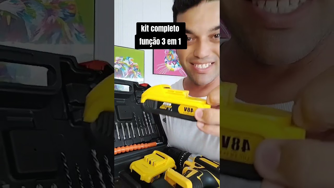 Experimentei o Kit Furadeira e Parafusadeira 3 em 1
