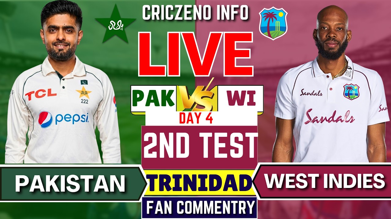 Live Pakistan vs West indies 2nd Test Match,2026 MatcH Live | PAK vs WI Live Score Commentary Day 4