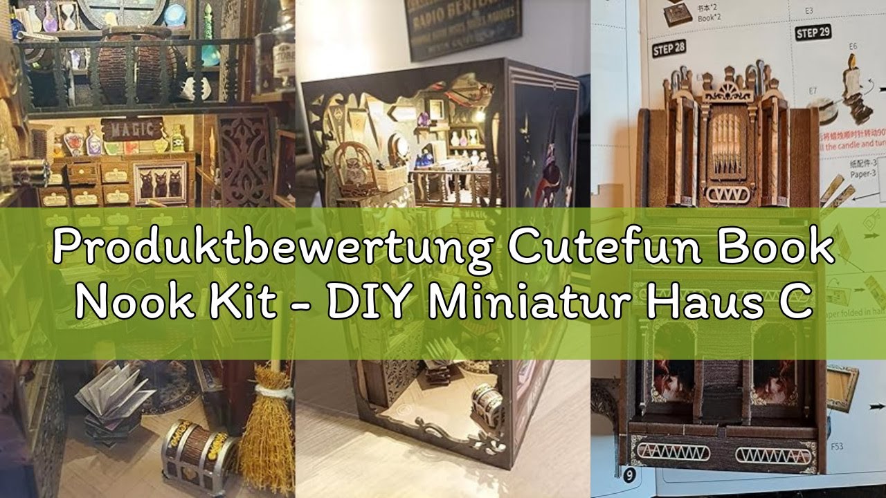 Produktbewertung Cutefun Book Nook Kit - DIY Miniatur Haus Craft Kit für Erwachsene - Bookshelf Deco