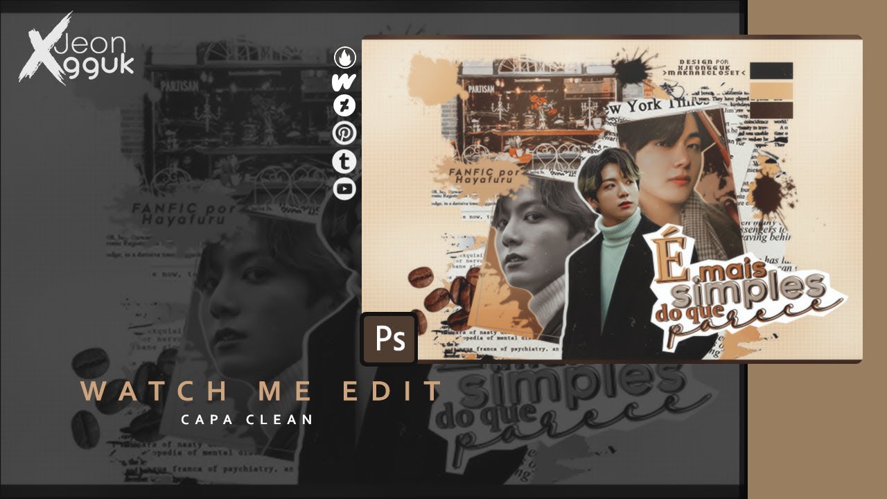 [WATCH ME EDIT #1] - CAPA DE FANFIC CLEAN