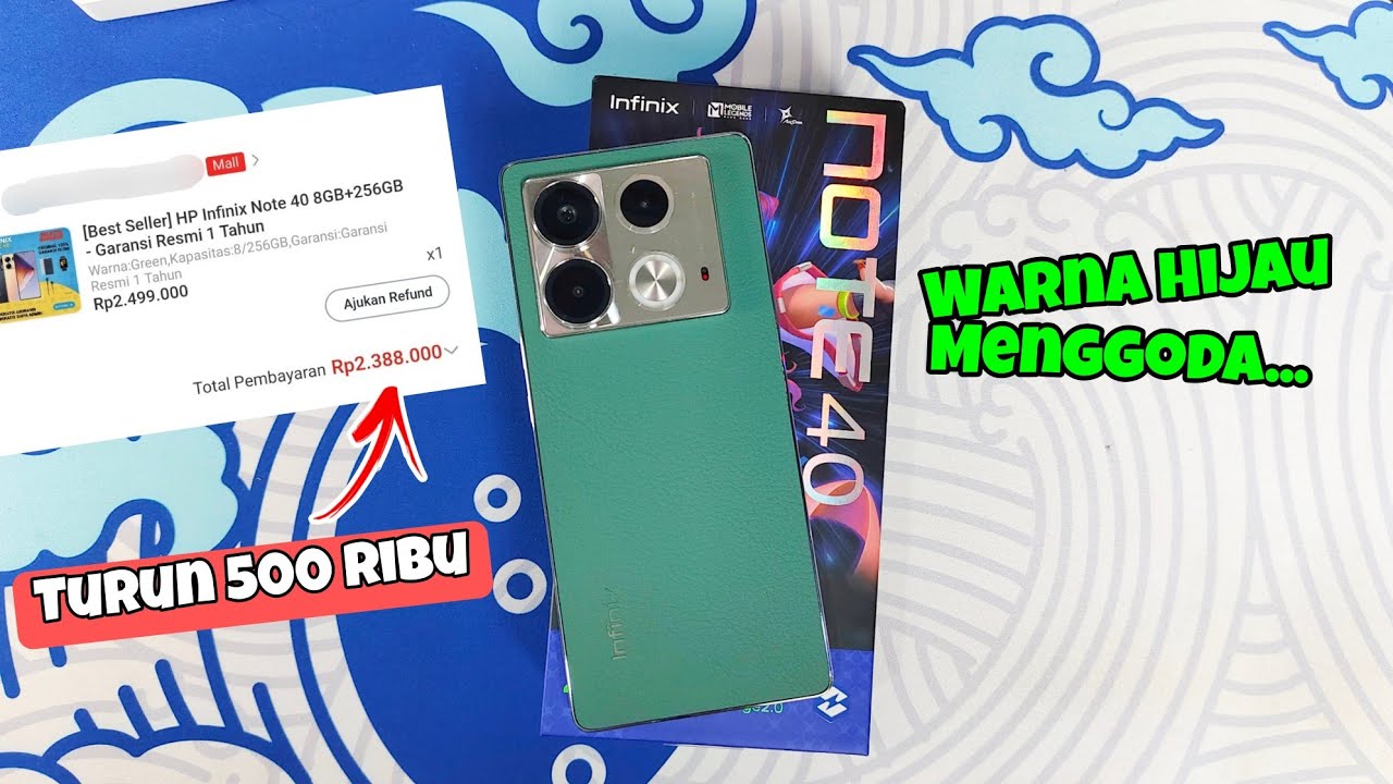 HARGA ANJLOK!! - UNBOXING INFINIX NOTE 40 GREEN VINTAGE