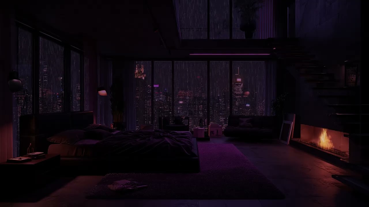 🌧️ Rain Sounds No Music for Deep Sleep | Luxury NYC Apartment Rainy Night - 3 Hours