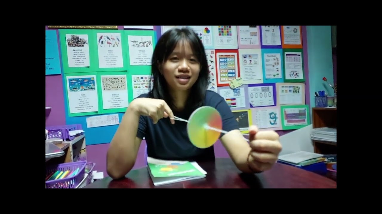 Thailand ESL Science Experiment Newton's Color DIsc with SAND, Ayutthaya
