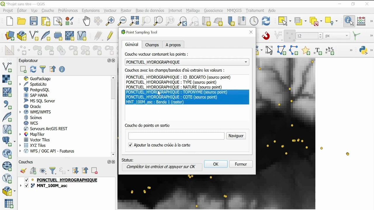 Utiliser le Plugin 'Point Sampling Tool' dans QGIS pour Extraire des Données d'Altitude