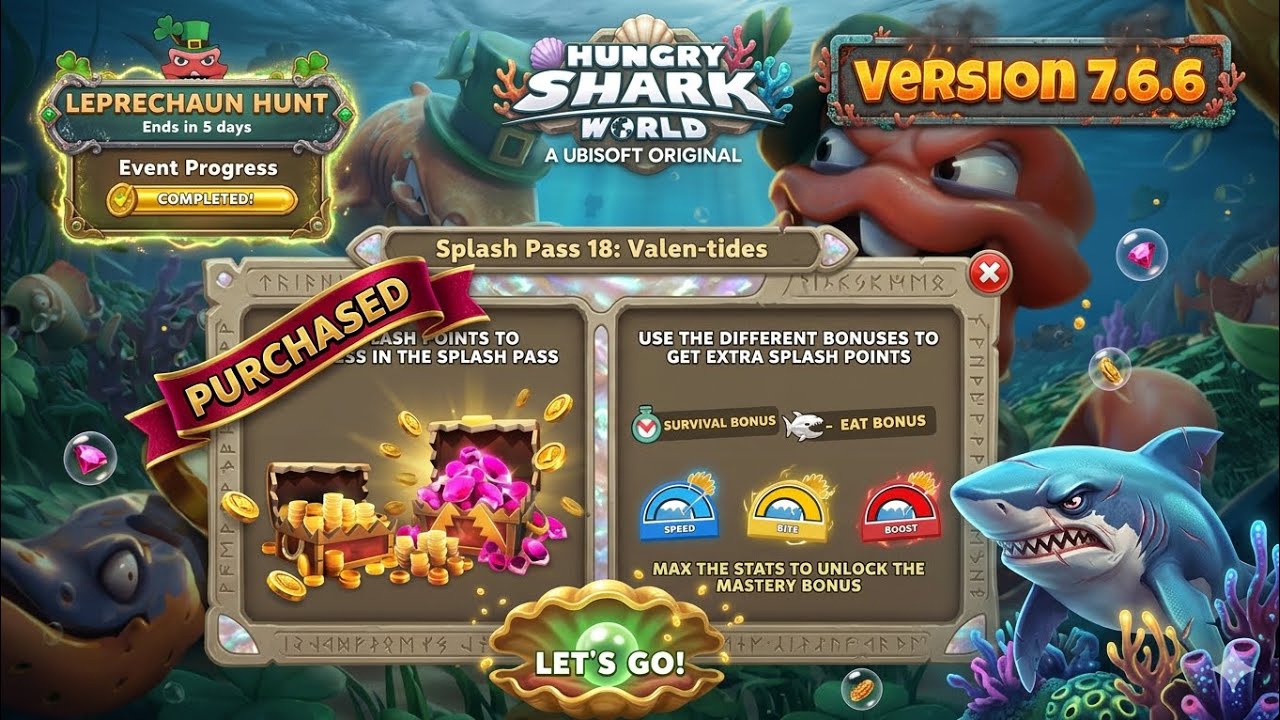 Hungry Shark World - Splash Pass 18 | Version 7.6.6