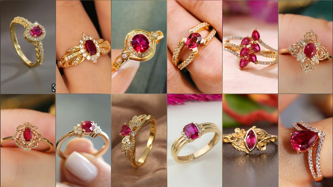 Latest Top 40 Gold Ring Designs 2026 || Beautiful Red Stone Gold Rings || Engagement Gold Rings