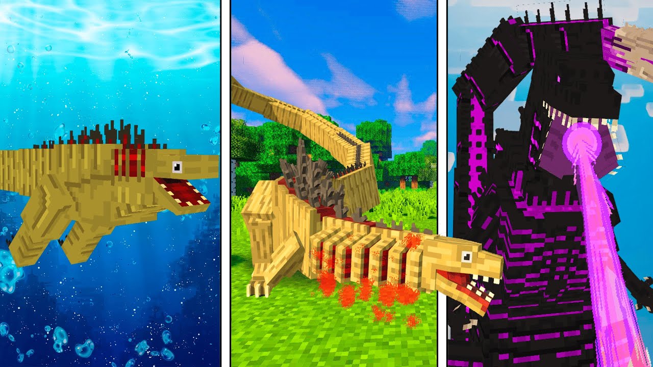 TODAS AS FORMAS do SHIN GODZILLA no Minecraft!!