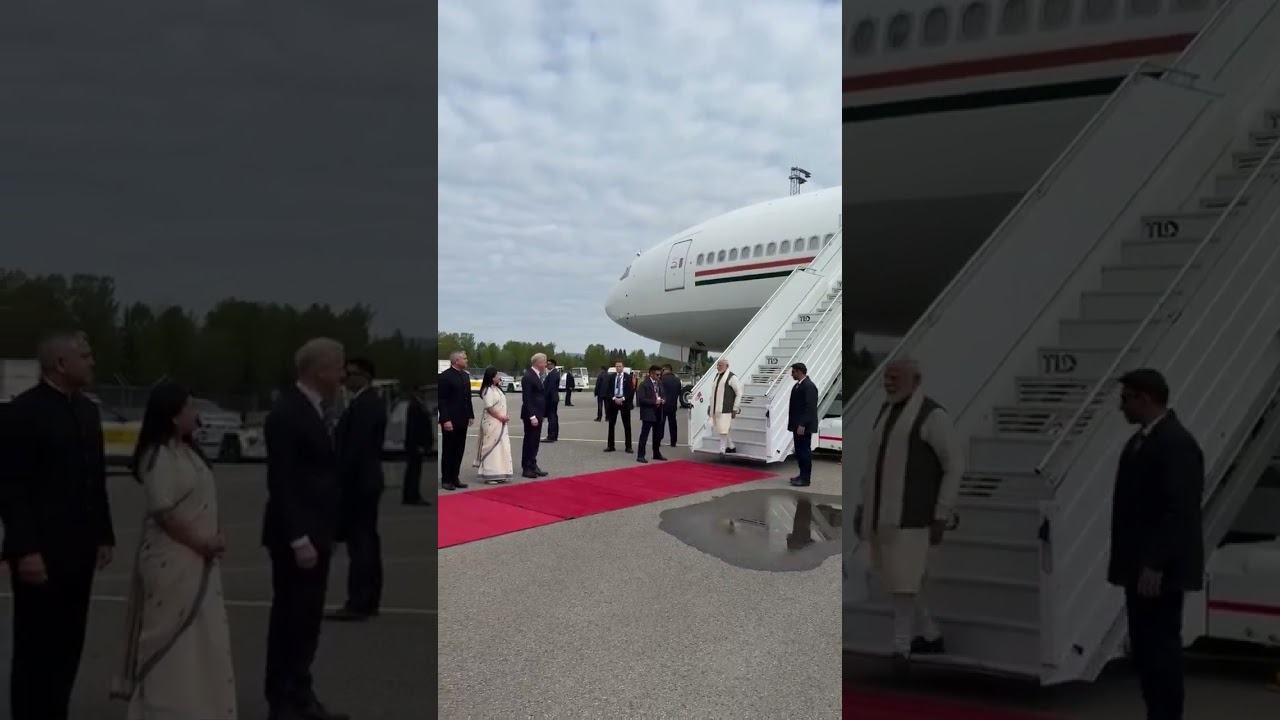 Oslo arrival of PM Narendra Modi #norway