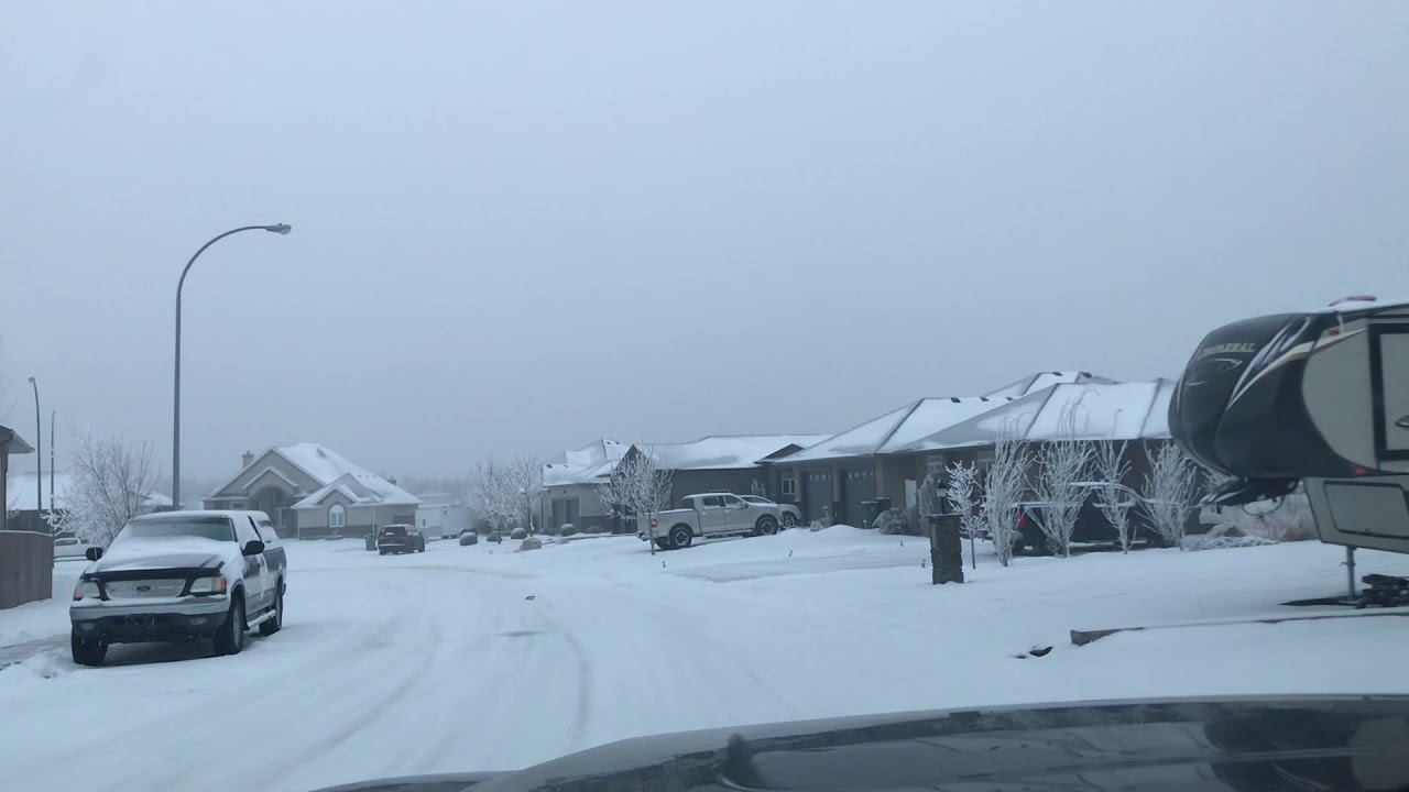 Driving through Moose Jaw, SK in Winter
