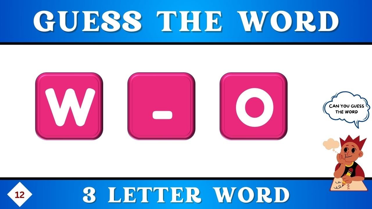 Fill in the missing letters and Complete the words (3 letter words) | Word puzzle game - #12