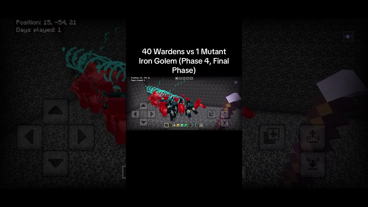 40 Wardens vs 1 Mutant Iron Golem (Phase 4, Final Phase)