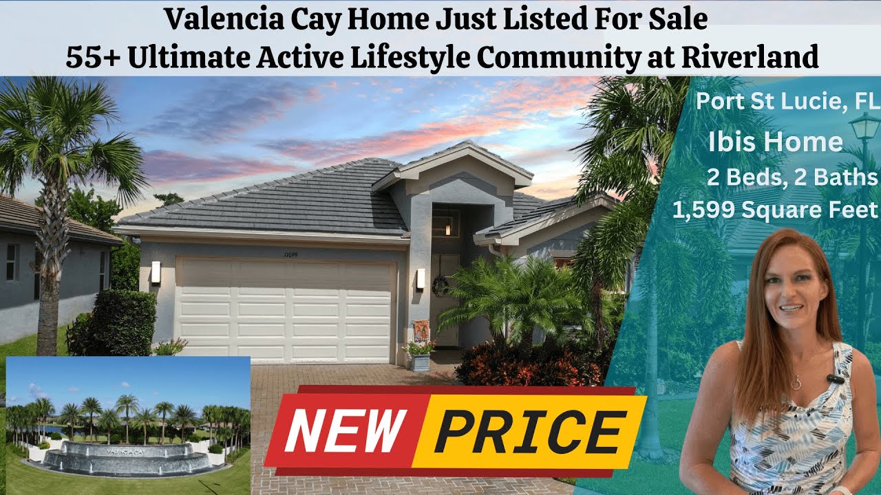 Home For Sale in Valencia Cay 55+ Community Port St Lucie FL NEW PRICE