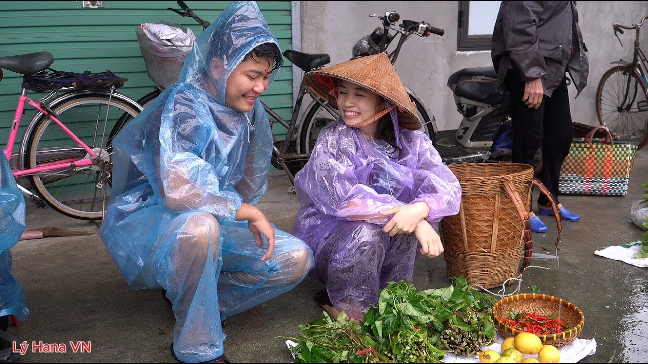 A businessman and a poor girl go to sell goods at a rural market during a stormy day. #L&yacute;Hanavn