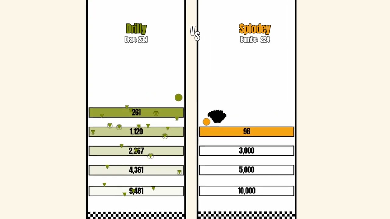 Drilly VS Splodey | Block-break Race