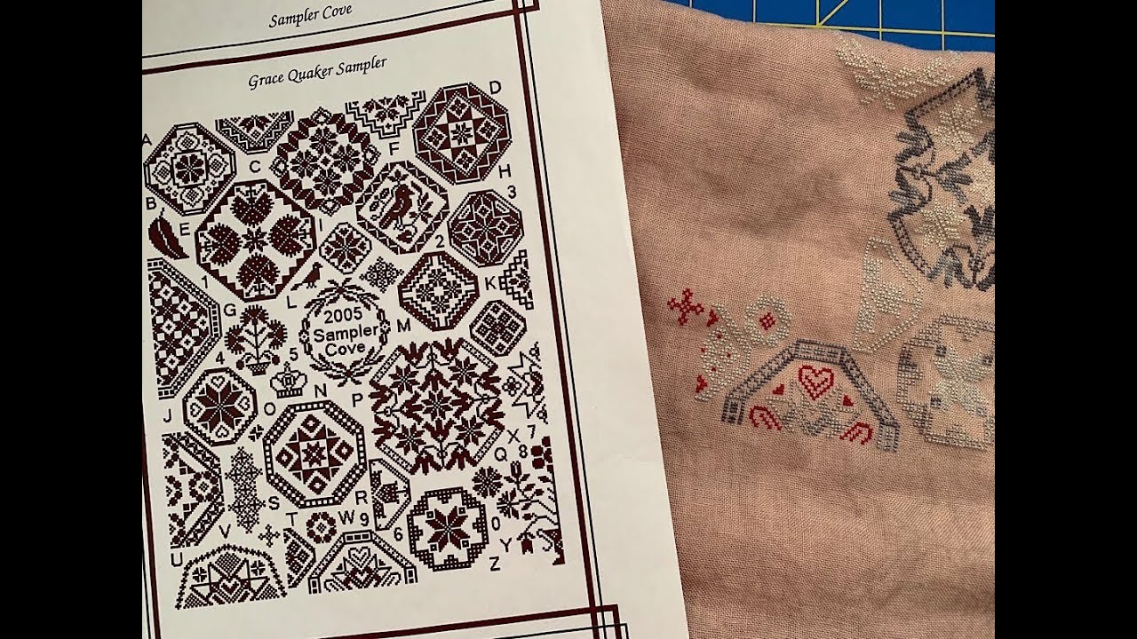 Jan Hicks Creates - Stitch Maynia Day 10 - Grace Quaker Sampler Cross Stitch