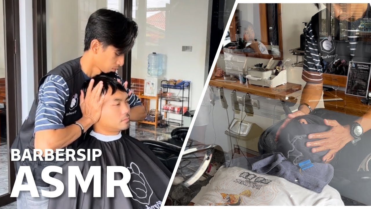 ASMR BarbersiP | haircut & massage |  #asmr #sleep #relaxing #hairstyle #satisfying #haircut 