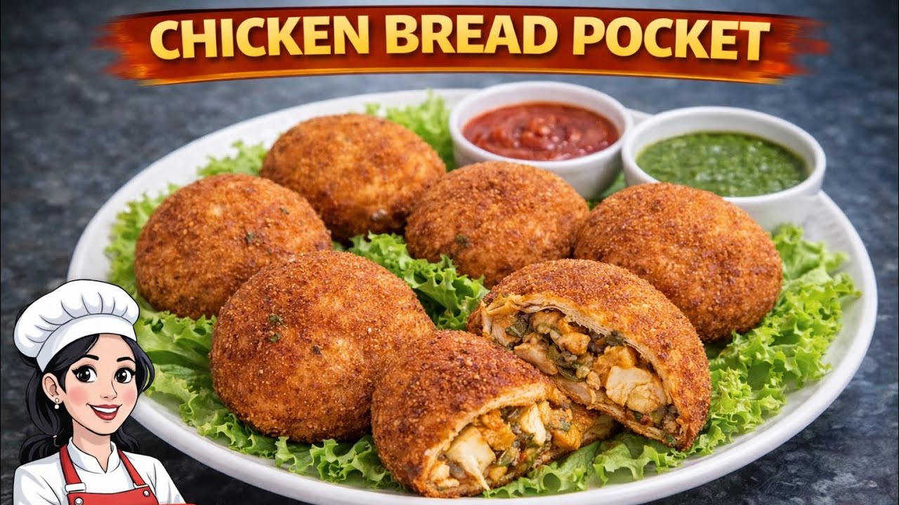 Crispy Chicken Bread Pocket | Step by Step Recipe