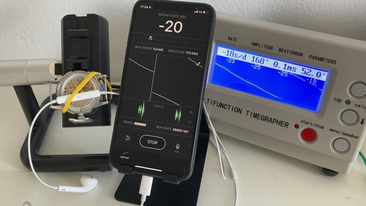Timegrapher X iOS app vs. No.1000 Timegrapher Device