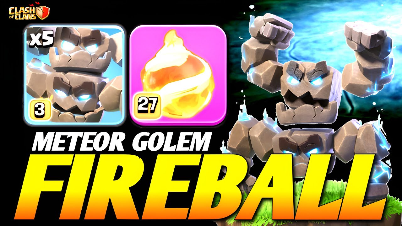 TH18 FIREBALL MISTAKE? ☄️ Meteor Golem & Warden Fireball Strategy! (Clash of Clans) 