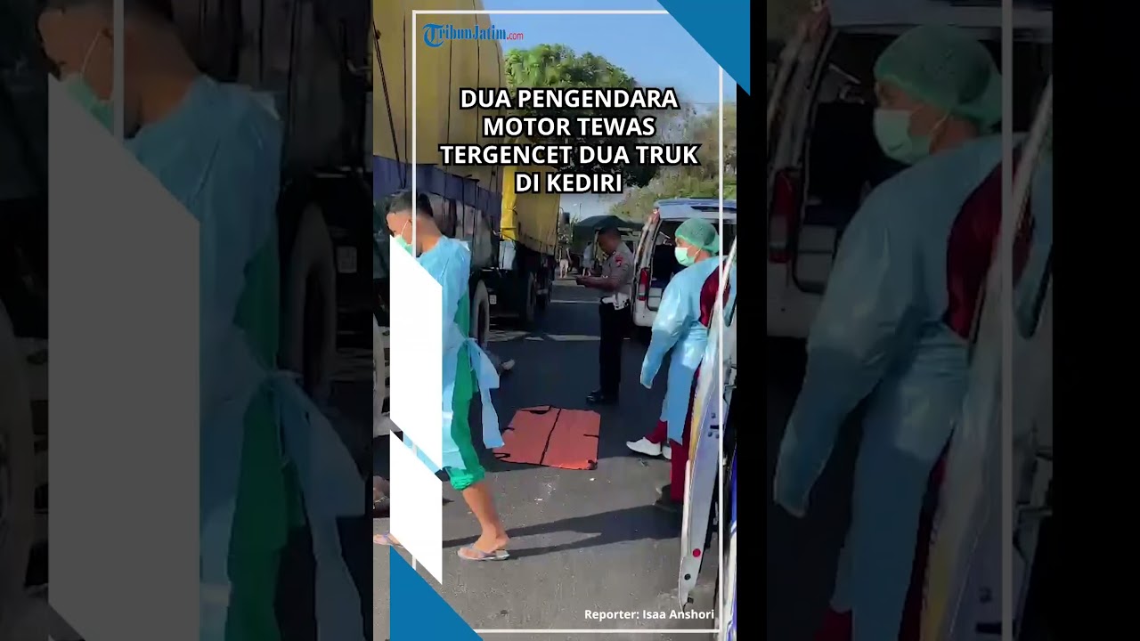 2 PEMOTOR TEWAS TERGENCET 2 TRUK di Ngasem Kediri, Colt Diesel Ngotot Salip Tronton