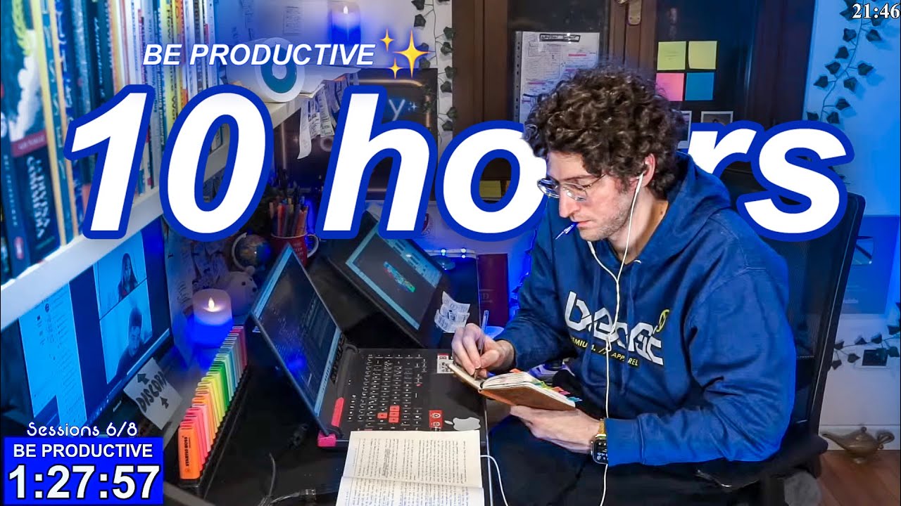 STUDY WITH ME LIVE | 10 HOURS ✨ Harvard Alumnus, Chill Work With Me, Rain Sounds, Pomodoro Timer