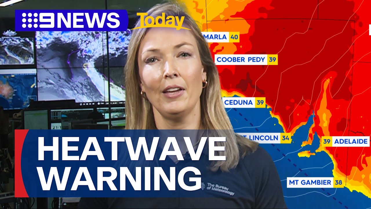 Severe heatwave warning for Melbourne and Adelaide | 9 News Australia