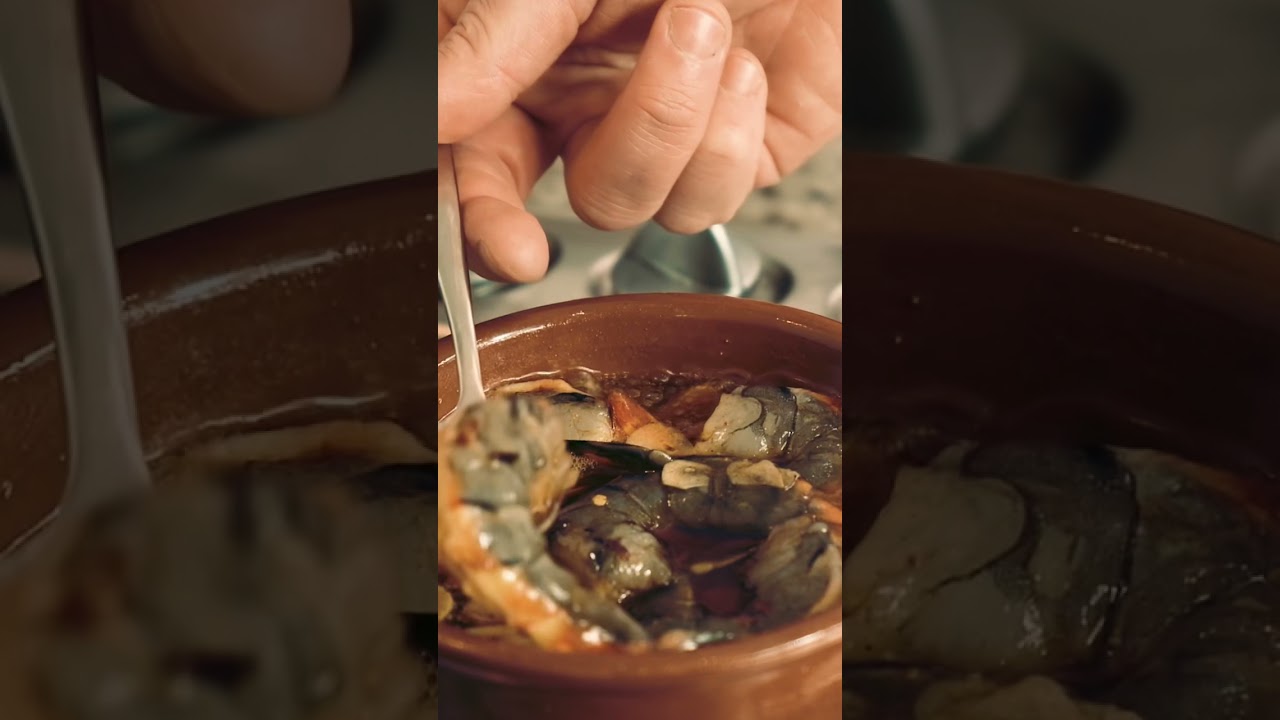 Gambas Pil-Pil - prawns with chilli, garlic and smoked Paprika￼ Spanish food at its best. ￼