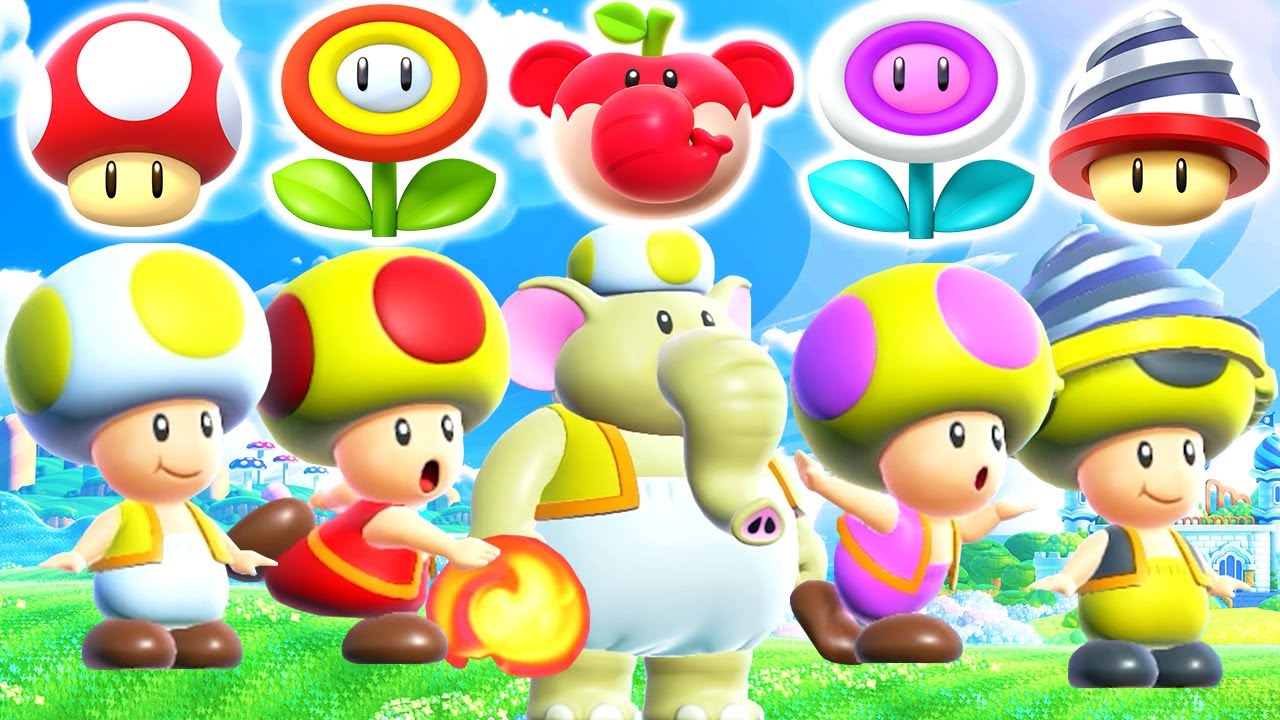 Super Mario Bros. Wonder - All Yellow Toad Power-Ups
