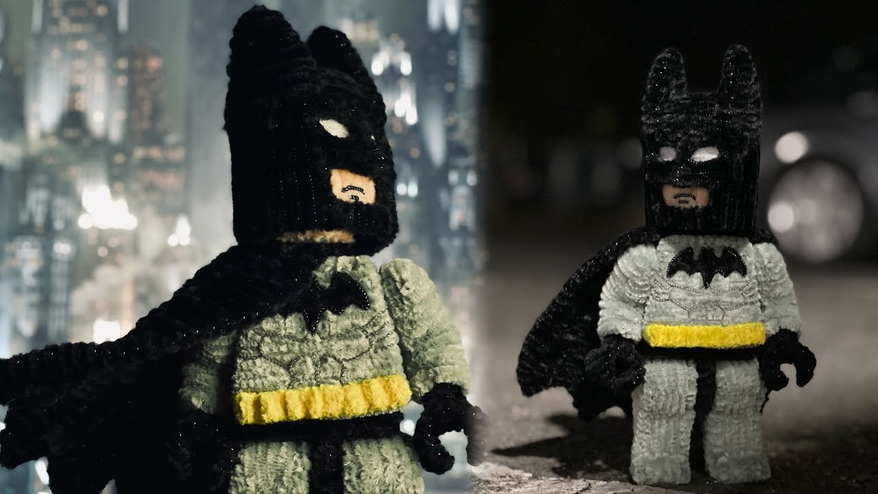 How to make a Lego Batman Minifigure/Megafigure with only Pipe Cleaners