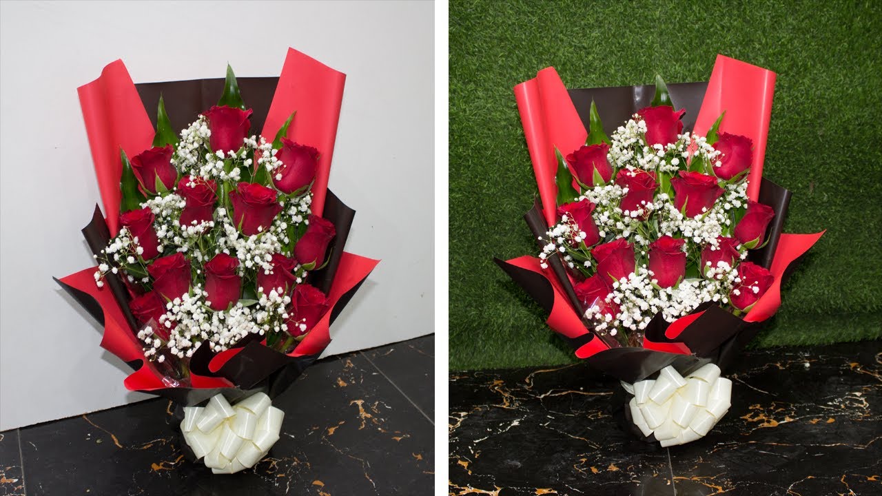 Rose Flower Bouquet  ||  bouquet 12 red roses || rose flower making || rose flower arrangement