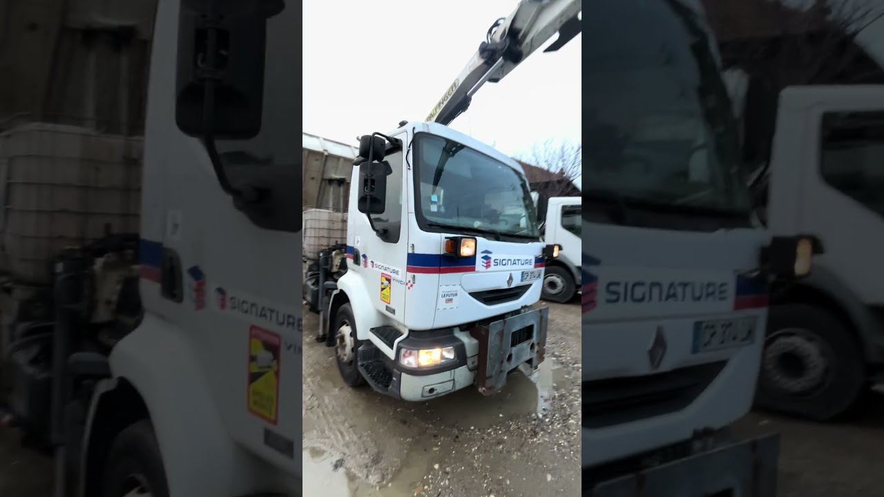 Renault midlum 220 dci benne grue