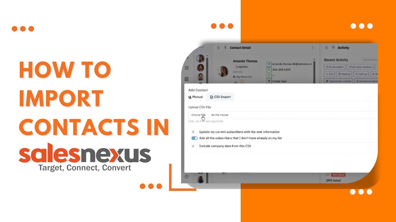 How to Import Contacts into Your CRM &mdash; CSV Import Tutorial (SalesNexus)