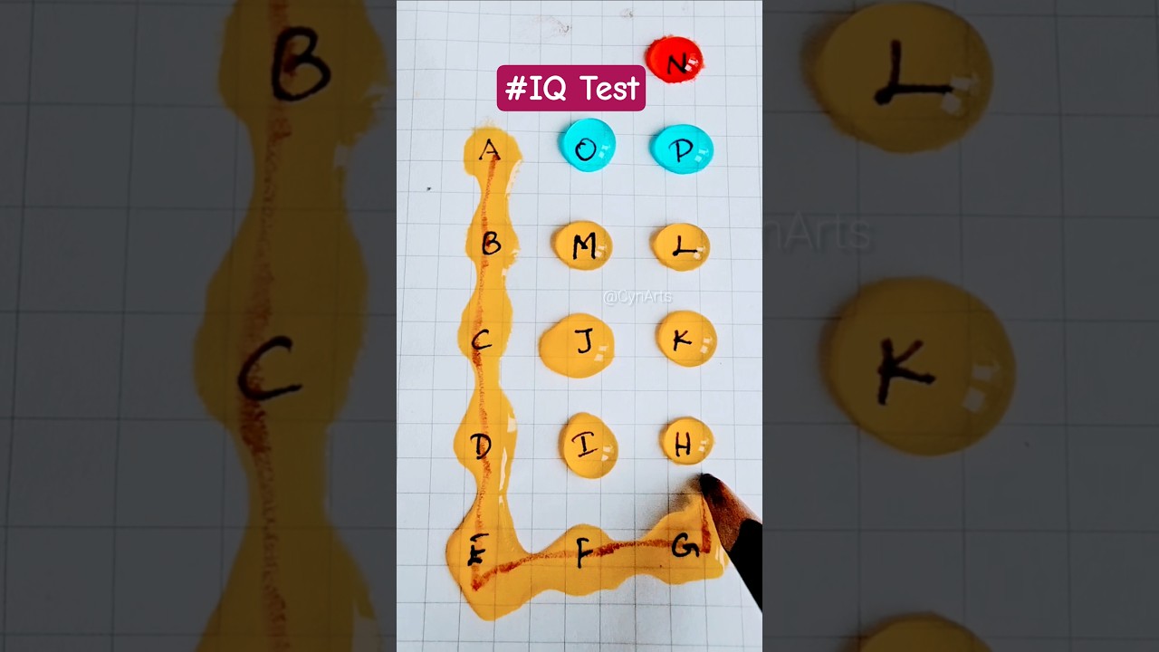 Drawing a Checkered Path with Letters A to P 