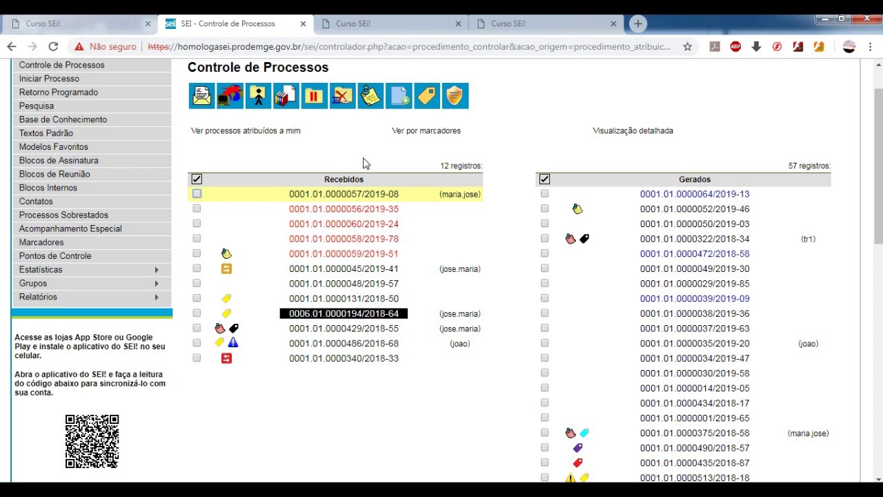 CURSO SEI -Identificando elementos da tela inicial-AULA : 02-BLOCO: 01