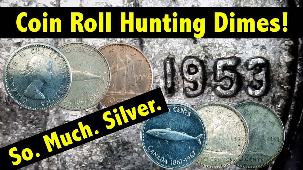 Record SILVER! Coin Roll Hunting Canadian Dimes - 2 Box Hunt!