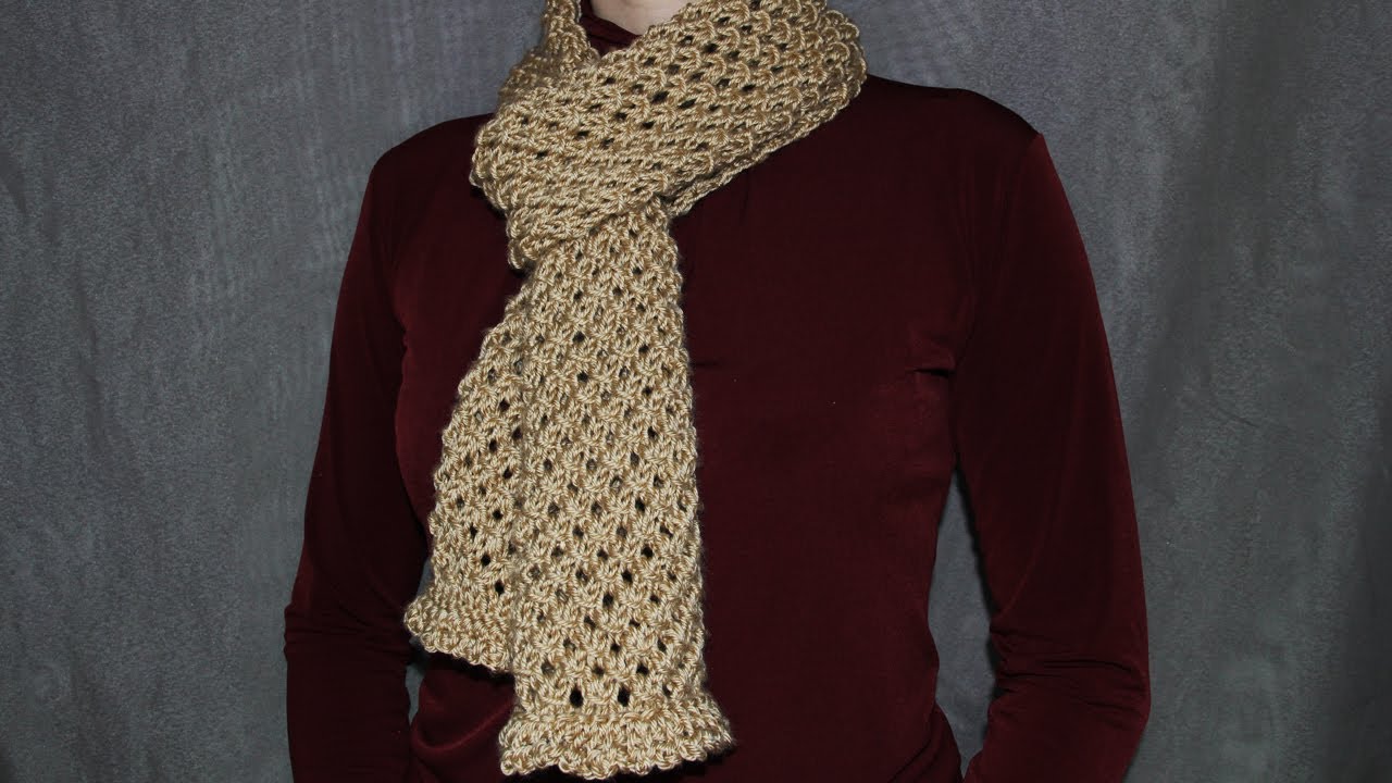 How to knit a scarf - a cell pattern women's scarf