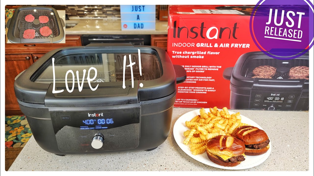 Review Instant Pot Indoor Grill & Air Fryer Clear View Cooking Window   I LOVE IT!!!!
