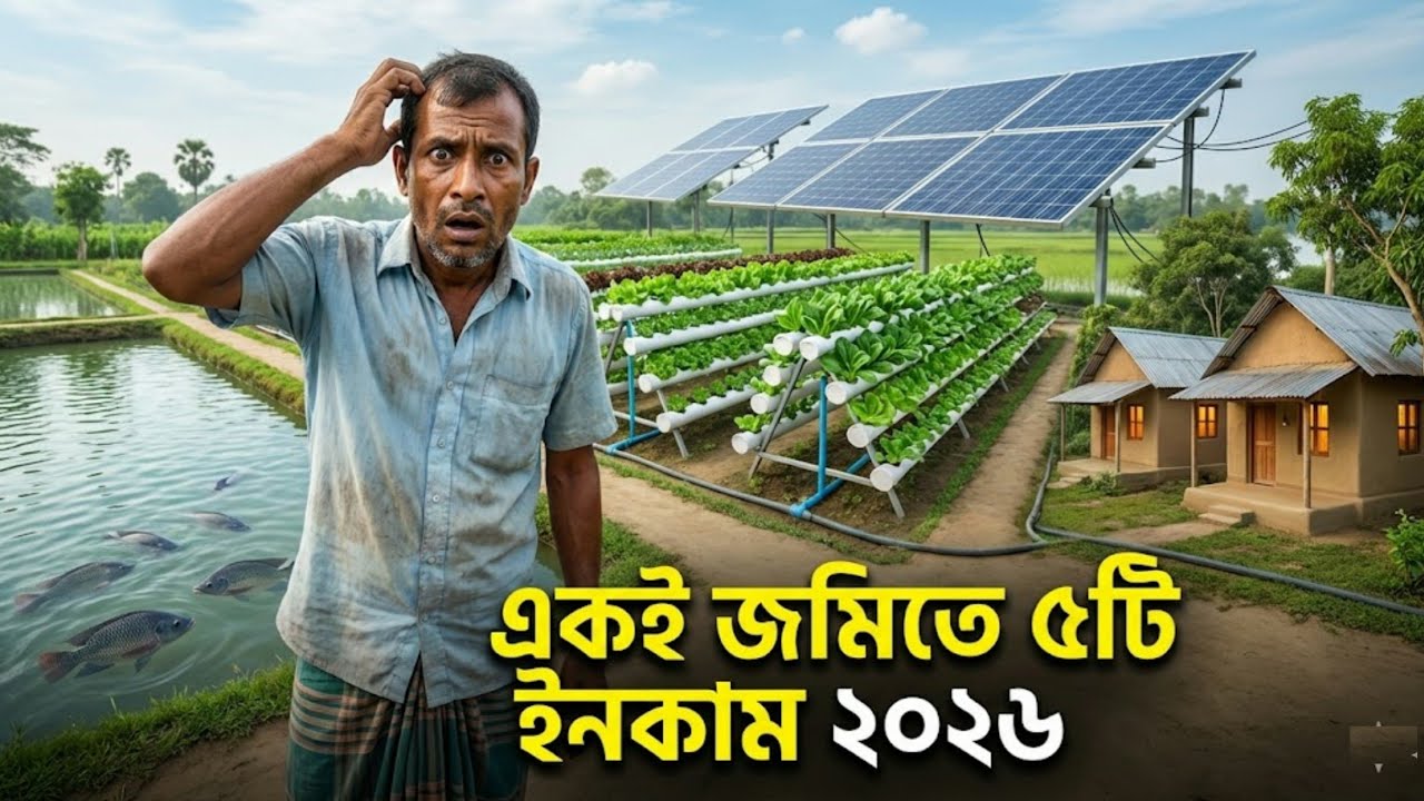 একই জমিতে ৫টা ইনকাম 2026! | 1 Bigha Sustainable Farming System। Business system Bangla