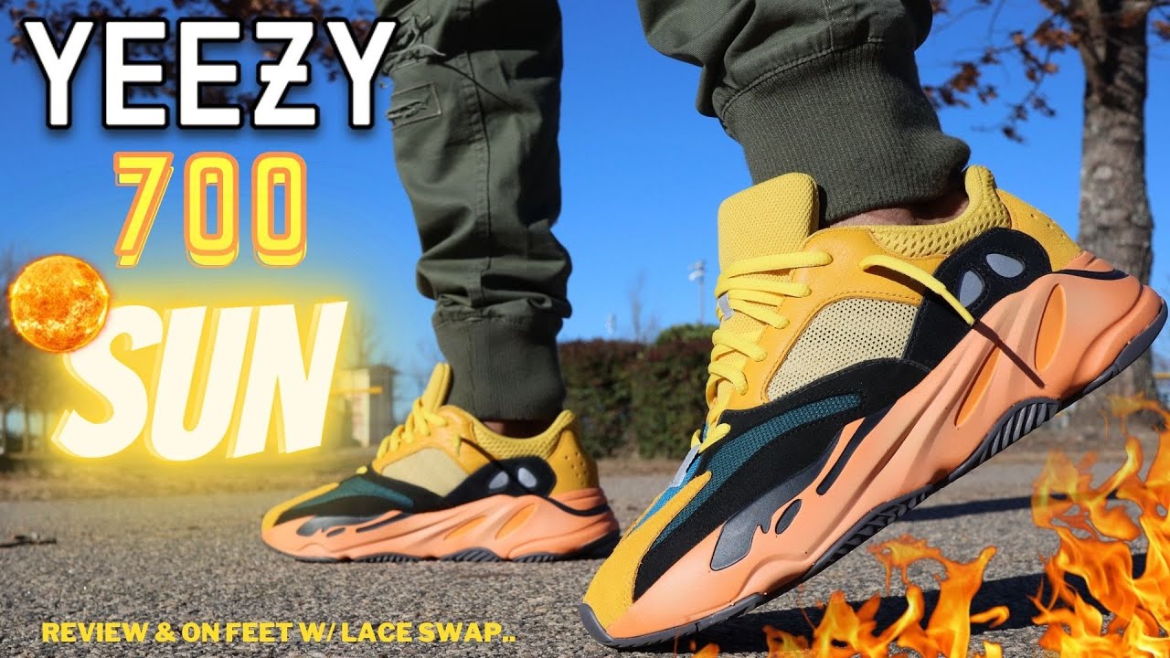 YEEZY 700 SUN REVIEW & ON FEET W/ LACE SWAP