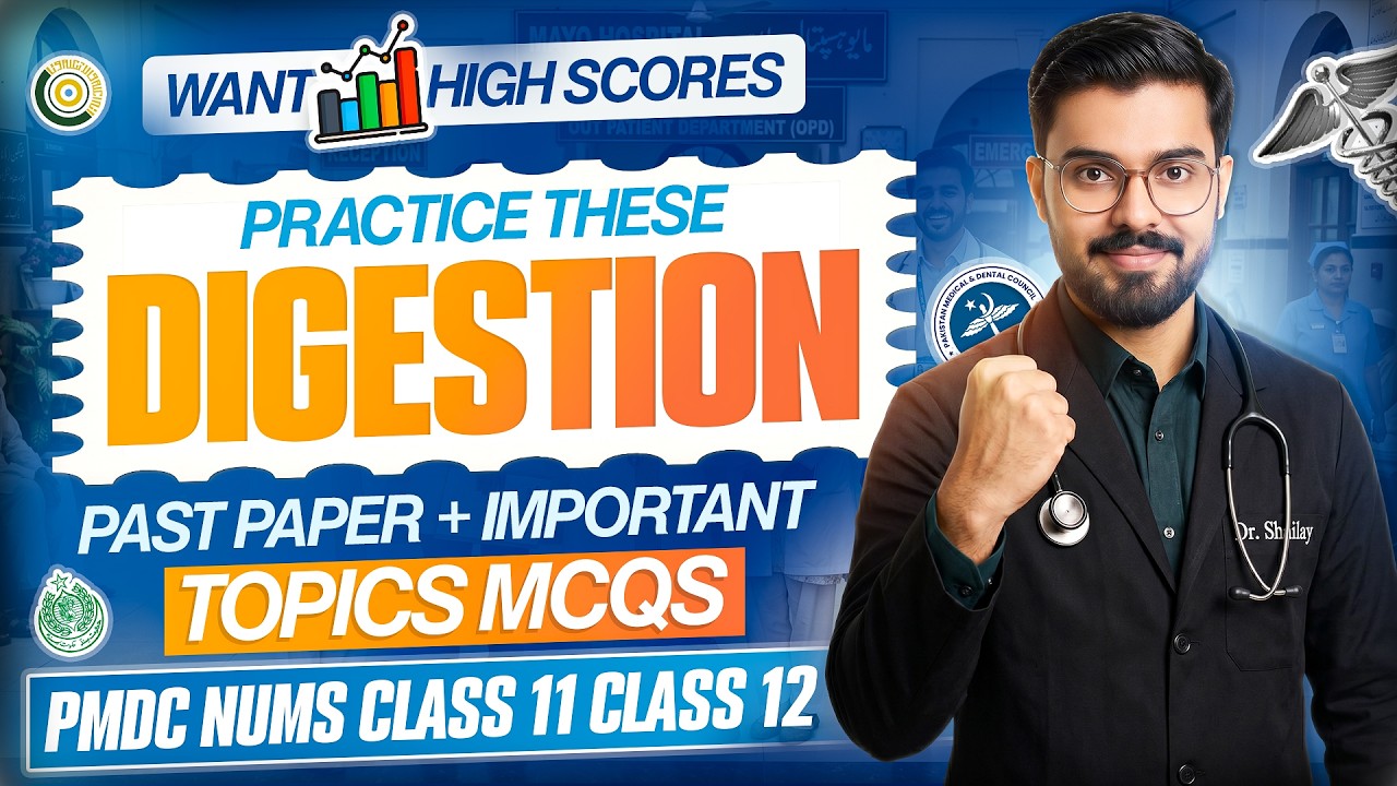Digestion MCQs | Holozoic Nutrition | Past Paper + Important Topics | PMDC I NUMS I By Dr. Shafay
