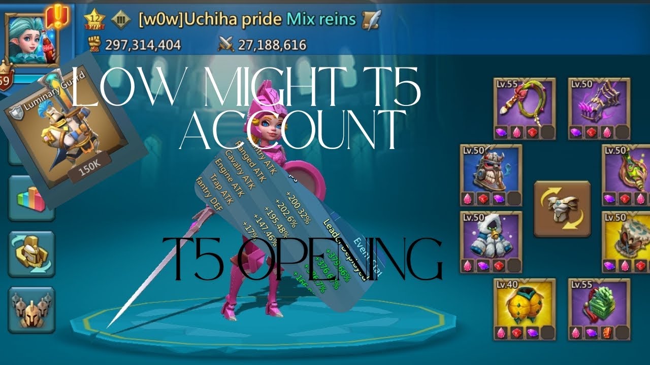 T5 troops unlock|Low might T5 account
