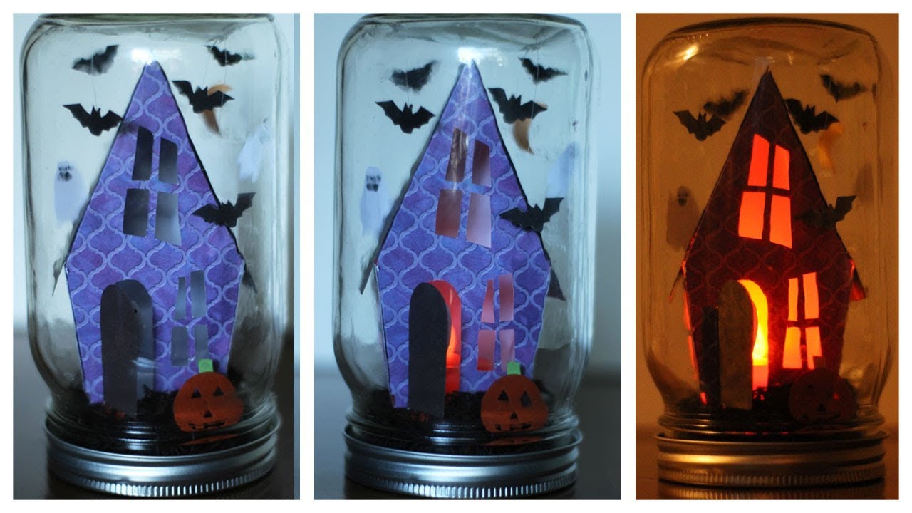 How To Make A Halloween Snow Globe (Mason Jar - No Water) 🎃